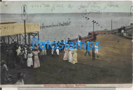 214873 URUGUAY MONTEVIDEO POCITOS COSTUMES BAÑISTAS CIRCULATED TO ARGENTINA POSTAL POSTCARD - Uruguay