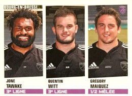291 Jone Tawake - Quentin Witt - Grégory Maiquez - USBPA Rugby - Panini Sticker Rugby Top 14 2013-2014 - French Edition