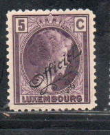 LUXEMBOURG LUSSEMBURGO 1926 1927 SURCHARGE OFFICIEL 5c MH - Servizio