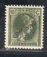 LUXEMBOURG LUSSEMBURGO 1926 1927 SURCHARGE OFFICIEL 10c MH - Oficiales