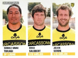 303 Sanale Vavae - Brice Salobert - Julien Seron - Union Sportive Carcassonnaise - Panini Sticker Rugby Top 14 2013-2014 - French Edition