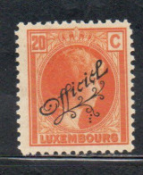 LUXEMBOURG LUSSEMBURGO 1926 1927 SURCHARGE OFFICIEL 20c MH - Officials