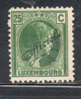 LUXEMBOURG LUSSEMBURGO 1926 1927 SURCHARGE OFFICIEL 25c MH - Dienst