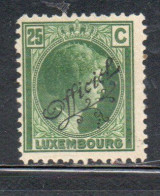 LUXEMBOURG LUSSEMBURGO 1926 1927 SURCHARGE OFFICIEL 25c MH - Service