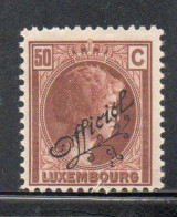 LUXEMBOURG LUSSEMBURGO 1926 1927 SURCHARGE OFFICIEL 50c MH - Service