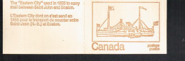 CANADA CARNET BOOKLET EASTERN CITY MAIL SHIP BARCO CORREO ENTRE BOSTON Y SAINT JOHN - Ships