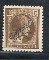 LUXEMBOURG LUSSEMBURGO 1926 1927 SURCHARGE OFFICIEL 80c MH - Dienstmarken