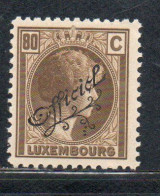 LUXEMBOURG LUSSEMBURGO 1926 1927 SURCHARGE OFFICIEL 80c MH - Servizio