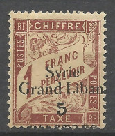 SYRIE TAXE  N° 21 Variétée SANS PIASTRES  NEUF*  CHARNIERE  / Hinge  / MH - Postage Due