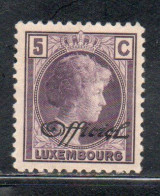 LUXEMBOURG LUSSEMBURGO 1927 1928 SURCHARGE OFFICIEL 5c MH - Oficiales