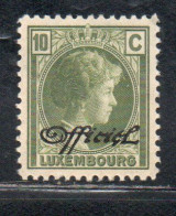 LUXEMBOURG LUSSEMBURGO 1927 1928 SURCHARGE OFFICIEL 10c MH - Service