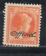 LUXEMBOURG LUSSEMBURGO 1927 1928 SURCHARGE OFFICIEL 20c MH - Dienstmarken