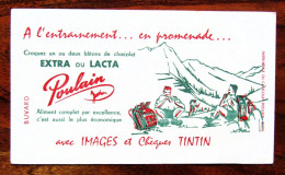 Buvard Ancien " POULAIN Extra Ou Lacta Avec Les Chèques TINTIN" - Cocoa & Chocolat