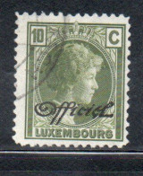 LUXEMBOURG LUSSEMBURGO 1928 1935 SURCHARGE OFFICIEL 10c USATO USED OBLITERE' - Oficiales