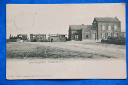 Tessenderloo 1904: Spoowegstatie Animée Avec Train à Vapeur En Gare. Très Rare. Top Carte - Tessenderlo