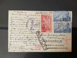 Tarjeta De Franco. Cadiz A Alemania. Avion. Aereo. 1940 - Cartas & Documentos