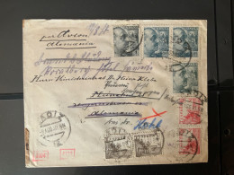 Cadiz A Alemania. Reexpedida. Por AVION Aereo. 1940 - Cartas & Documentos