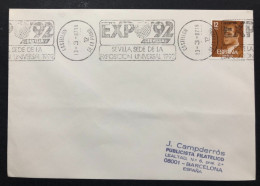 SPAIN, Cover With Special Cancellation « EXPO '92 », « CASTELLON DE LA PLANA Postmark », 1987 - 1992 – Séville (Espagne)
