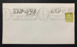 SPAIN, Cover With Special Cancellation « EXPO '92 », « LA LAGUNA (Tenerife) Postmark », 1987 - 1992 – Sevilla (España)