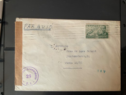 Palma A Viena. Por Avion. 2 Pesetas. Censura. - Cartas & Documentos