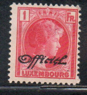 LUXEMBOURG LUSSEMBURGO 1930 1935 SURCHARGE OFFICIEL 1fr MH - Service