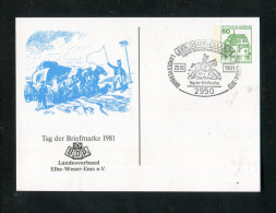 "BUNDESREPUBLIK DEUTSCHLAND" 1981, Privatpostkarte Mit Abbildung Postkutsche, SSt. "Leer" (B771) - Privatpostkarten - Gebraucht