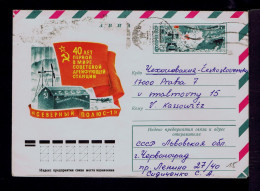 Gc7985 RUSSIE North Polar Scientific Stations 40 Ann. Cover Postal Stationery Mailed - Stations Scientifiques & Stations Dérivantes Arctiques