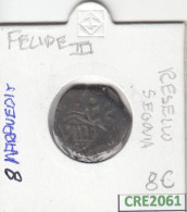 CRE2061 MONEDA ESPAÑA FELIPE III 8 MARAVEDIS RESELLO SEGOVIA MC - Autres & Non Classés