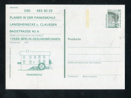 "BUNDESREPUBLIK DEUTSCHLAND" Postkarte Mit Privatem Zudruck "PANKEMUEHLE" (B795) - Postkarten - Ungebraucht