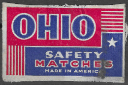 VINTAGE   MADE IN U.S.A   Phillumeny MATCHBOX LABEL OHIO MATCHES   3.5 X 5 CM - Scatole Di Fiammiferi - Etichette