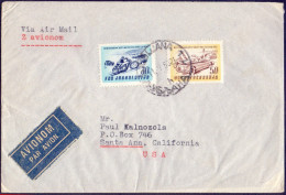 JUGOSLAVIA - AIR LETTER To USA - CAR AND MOTORCYCLE RALLY  - 1953 - Airmail