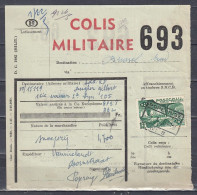 Vrachtbrief Met Stempel POPERINGE N°3 COLIS MILITAIRE - Documenti & Frammenti