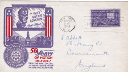 USA - 1944 Motion Pictures Anniversary - Bob Hope Illustrated FDC - 1941-1950