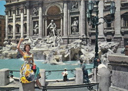 CARTOLINA  ROMA,LAZIO-FONTANA DI TREVI-CULTURA,STORIA,MEMORIA,RELIGIONE,IMPERO ROMANO,BELLA ITALIA,VIAGGIATA 1965 - Fontana Di Trevi