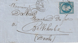 Lettre De Besançon à Belleherbe LAC - 1849-1876: Classic Period