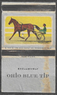 U.S.A Harness Racing VINTAGE Phillumeny MATCHBOX LABEL  1955 OHIO BLUE TIP MATCH CO. WADSWORTH OHIO  10 X 5.5 CM - Boites D'allumettes - Etiquettes