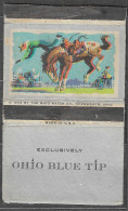 U.S.A RODEO HORSE COWBOY  VINTAGE Phillumeny MATCHBOX LABEL  1955 OHIO BLUE TIP MATCH CO. WADSWORTH OHIO  10 X 5.5 CM - Zündholzschachteletiketten