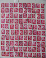 LOT DE 100 TIMBRES MARIANNE CHEFFER A 0.40 ROUGES N° 1536 B - 1967-1970 Maríanne De Cheffer