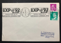 SPAIN, Cover With Special Cancellation « EXPO '92 », « STA. CRUZ DE TENERIFE Postmark », 1986 - 1992 – Sevilla (Spain)