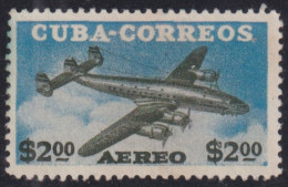 1955-373 CUBA REPUBLICA 1955 2$ NO GUM CONSTELLATION AIRPLANE AVION. - Ungebraucht