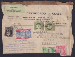 1917-H-429 CUBA REPUBLICA 1917 TOBACCO  REGISTED TOBACCO BOX FRONT 1$ CESPEDES & MACEO. - Cartas & Documentos