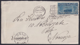 1928-H-102 CUBA REPUBLICA 1927 5c COVER TO OSLO, NORWAY CANCEL SMOKE TOBACCO.  - Lettres & Documents