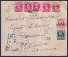 1917-H-427 CUBA REPUBLICA 1917 CERTIF MARK REGISTED COVER CAMAGUEY TO GERMANY.  - Covers & Documents