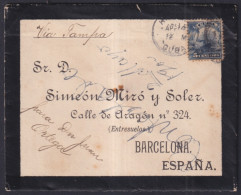 1899-H-273 CUBA US OCCUPATION 1899 5c HAVANA TO BARCELONA VIA TAMPA SPAIN.  - Briefe U. Dokumente