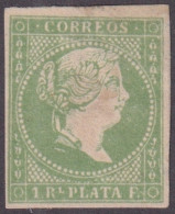 1857-432 CUBA SPAIN ANTILLES PUERTO RICO 1857 1 R POSTAL FORGUERY UNUSED.  - Prephilately