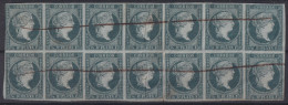1855-312 CUBA SPAIN ANTILLES PUERTO RICO 1855 ½ R GREEN WHITE PAPER BLOCK 6. - Vorphilatelie