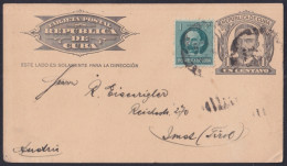 1904-EP-202 CUBA 1904 POSTAL STATIONERY 1c MARTI CARD 1923 TO AUSTRIA. - Storia Postale