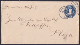 1899-EP-318 CUBA 1899 POSTAL STATIONERY 5c COLUMBUS HAVANA TO RIGA LETTONIA 1900?.  - Cartas & Documentos