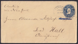 1899-EP-317 CUBA 1899 POSTAL STATIONERY 5c COLUMBUS YELLOW PAPER TO AUSTRIA 1900.  - Cartas & Documentos