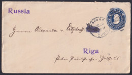 1899-EP-315 CUBA 1899 POSTAL STATIONERY 5c COLUMBUS HAVANA TO RIGA LETTONIA 1901.  - Cartas & Documentos